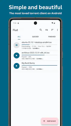 Flud - トレントダウンローダー screenshot