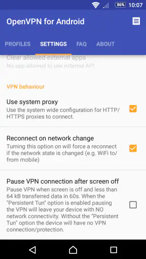 OpenVPN for Android screenshot