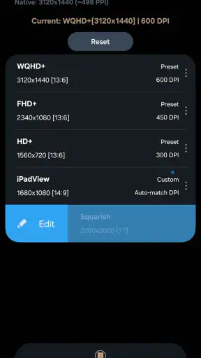 Pixels: 解像度+DPI チェンジャー screenshot
