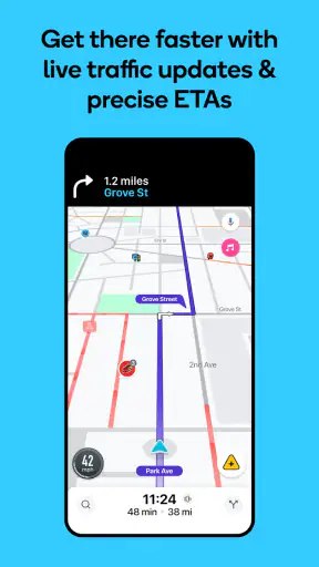Waze - GPS、地図、渋滞情報、カーナビ screenshot