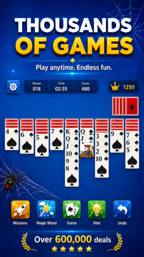 スパイダソリティアゲーム screenshot
