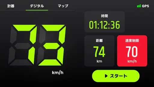 スピードメーター:  GPS 速度計測アプリ & 距離計 screenshot