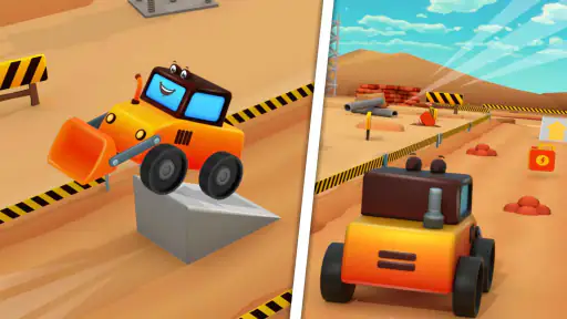 トラックと掘削機を使った子供向けブルドーザー建設ゲーム screenshot