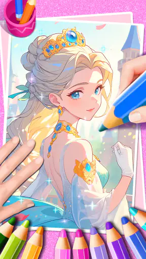 プリンセスゲーム：ファンタジーぬりえ screenshot
