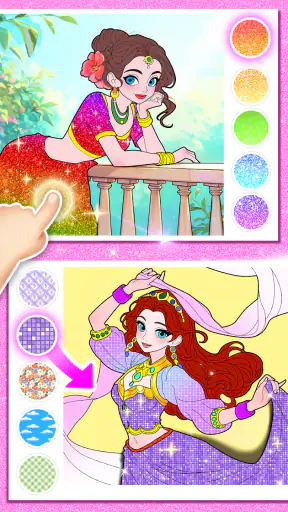 プリンセスゲーム：ファンタジーぬりえ screenshot