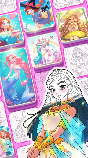 プリンセスゲーム：ファンタジーぬりえ screenshot