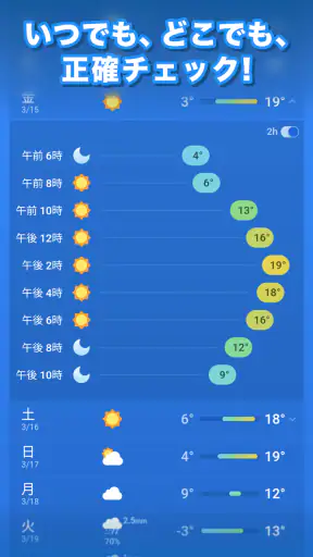 天気天気 - 気温に合った服装がわかる天気予報アプリ screenshot