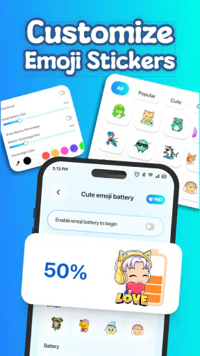 絵文字バッテリーアイコンをカスタマイズ screenshot
