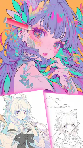 色塗り絵：イラストお絵描きぬりえパズルASMRゲーム screenshot