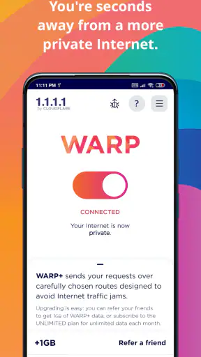 1.1.1.1 + WARP: Safer Internet screenshot 2