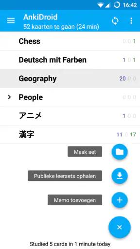 AnkiDroid flitskaarten screenshot 3