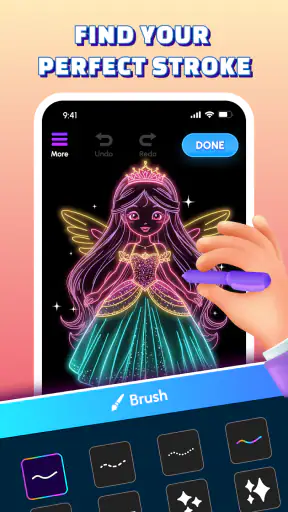 Glow Art Drawing - Doodle App screenshot 3