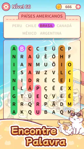 Caça Palavras: Gato Party screenshot 2