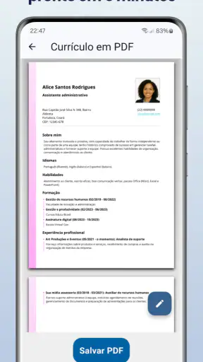 Criar Currículo em PDF screenshot 11