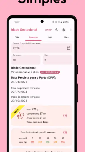 Idade Gestacional (do bebê) screenshot 10
