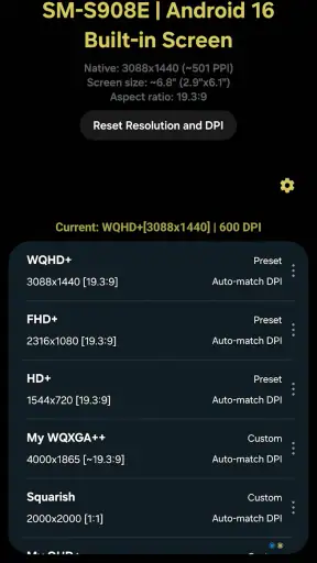 Pixels: Resolution+DPI Changer screenshot 1