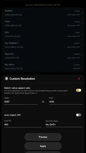 Pixels: Resolution+DPI Changer screenshot 2