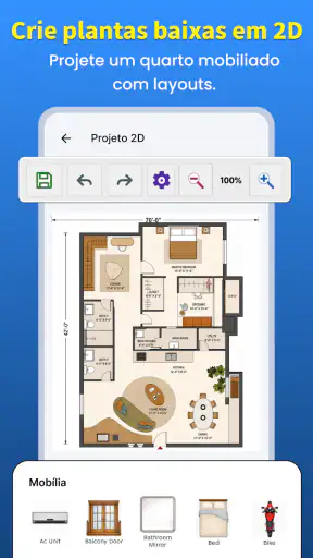 Planta baixa de casa em 3D screenshot 6