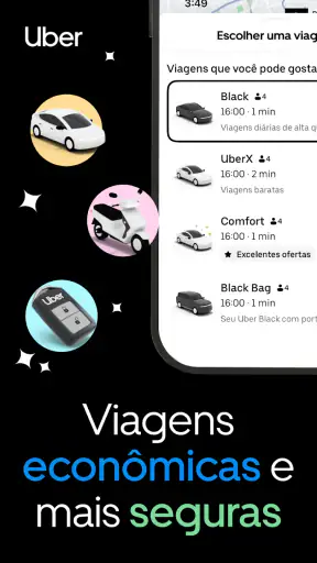 Uber: Táxi, Uber Moto e mais screenshot 1